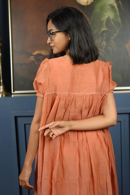 KKANYAAH Hand Embroidered Retro Royal A-line Dress 