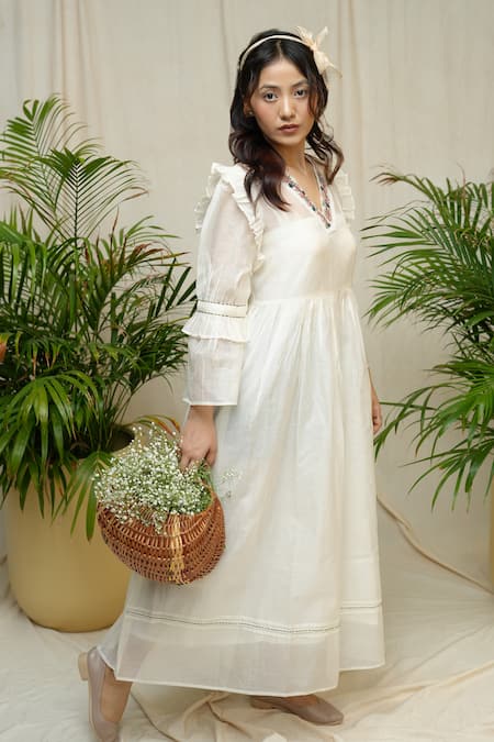 KKANYAAH Hand Embroidered Homestad Harmony Dress 