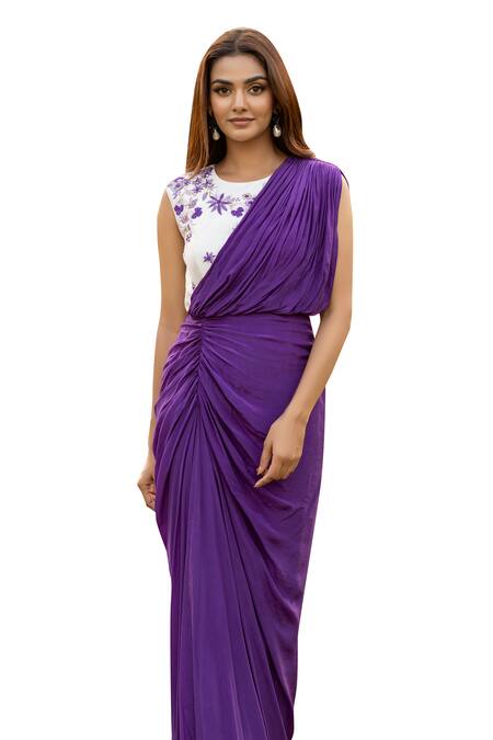 Shop Islie By Priya Jain Cream Embroidery, Sequins Round Neck Floral Dress Online at Aza Fashions Shop_Islie By Priya Jain_Cream Embroidery, Sequins Round Neck Floral Dress _Online_at_Aza_Fashions