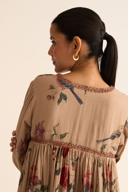 Dot Aara Resham Pita Work Anarkali & Pant Set 