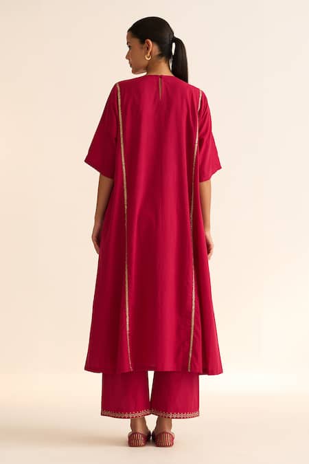 Dot Albela Placement Embroidered Kaftan Kurta & Pant Set 