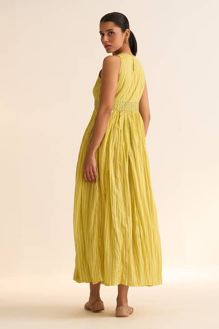 Dot Olena Striped Embellished Anarkali 