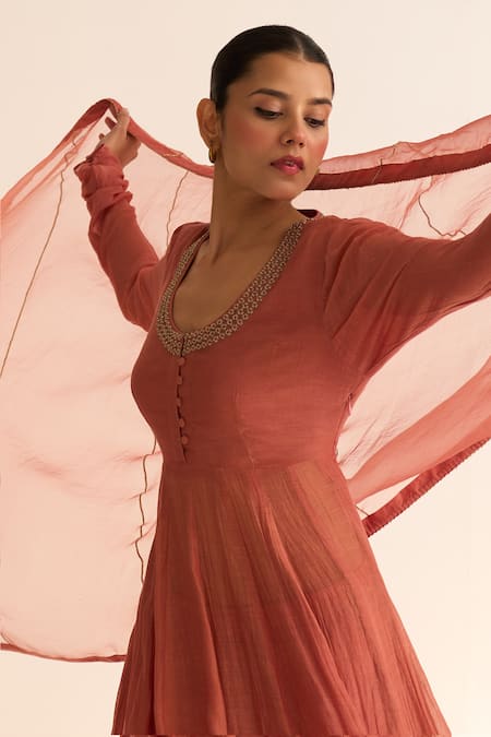 Dot Brown Organza Embroidery Vara Thread Dupatta Online at Aza Fashions Dot_Brown Organza Embroidery Vara Thread Dupatta _Online_at_Aza_Fashions