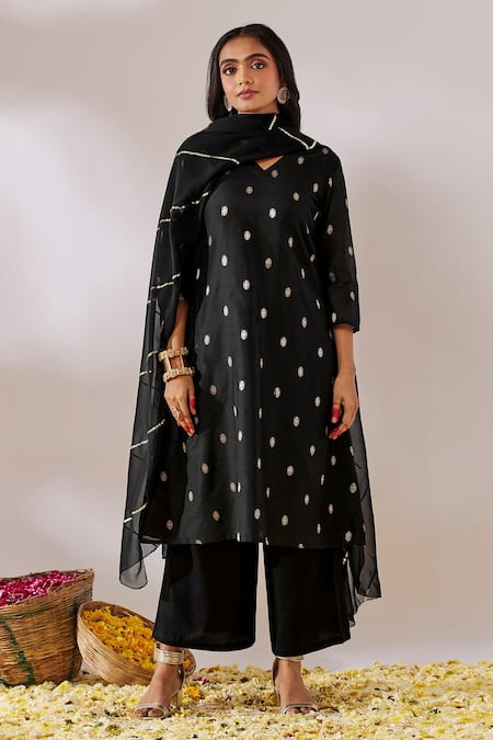 Gulaal A-Line Banarasi Brocade Kurta Palazzo Set 