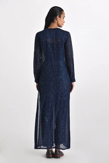 Shop Payal Pratap Blue Linen Satin Printed Bandhani Tinos Pant at Aza Fashions Shop_Payal Pratap_Blue Linen Satin Printed Bandhani Tinos Pant _at_Aza_Fashions