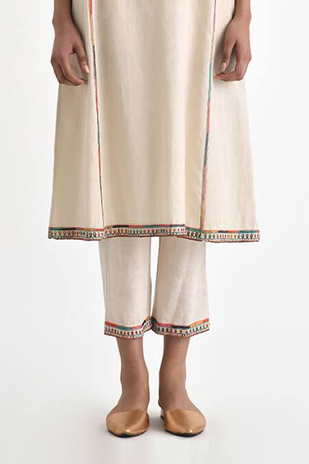 Buy Payal Pratap Off White Maheshwari, Cotton Embroidery Round Kastro Thread Kurta With Pant Online at Aza Fashions Buy_Payal Pratap_Off White Maheshwari, Cotton Embroidery Round Kastro Thread Kurta With Pant _Online_at_Aza_Fashions