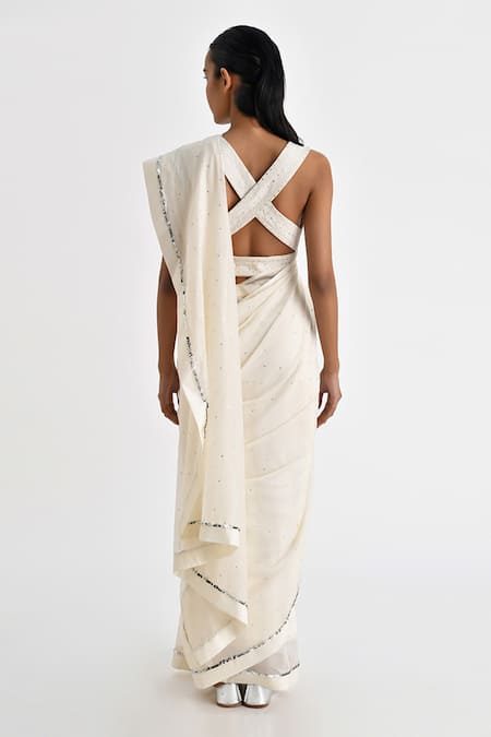 Shop Payal Pratap Off White Chanderi Sequins Kianna Detailed Saree at Aza Fashions Shop_Payal Pratap_Off White Chanderi Sequins Kianna Detailed Saree _at_Aza_Fashions