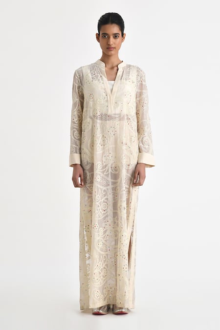 Payal Pratap Askos Paisley Bloom Embroidered Kaftan 