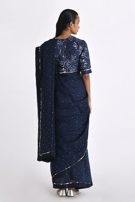 Shop Payal Pratap Blue Chanderi Sequins Adeline Saree at Aza Fashions Shop_Payal Pratap_Blue Chanderi Sequins Adeline Saree _at_Aza_Fashions