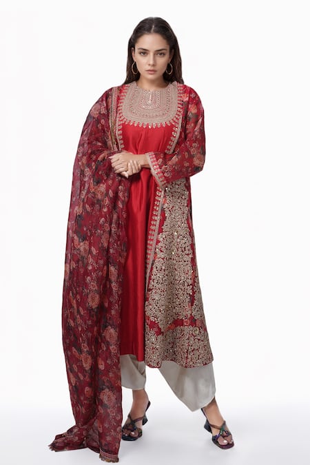 Debyani + Co Sequin Embroidered Kurta Set 