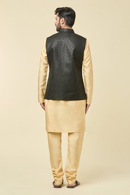 Arihant Rai Sinha Black Sequin Embroidered Bundi 