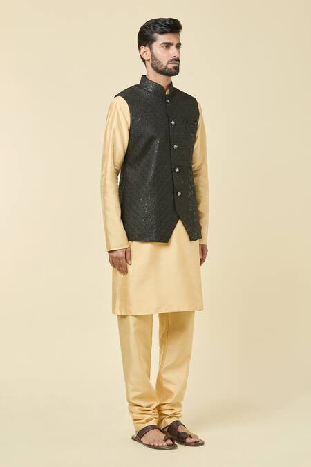 Buy Arihant Rai Sinha Black Silk Sequins, Embroidery Bundi Online at Aza Fashions Buy_Arihant Rai Sinha_Black Silk Sequins, Embroidery Bundi _Online_at_Aza_Fashions