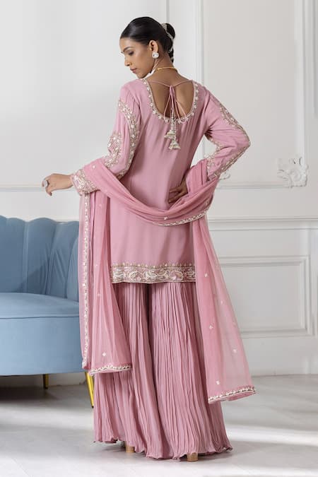 Raj Arora Cutdana & Sequin Embroidered Kurta Sharara Set 