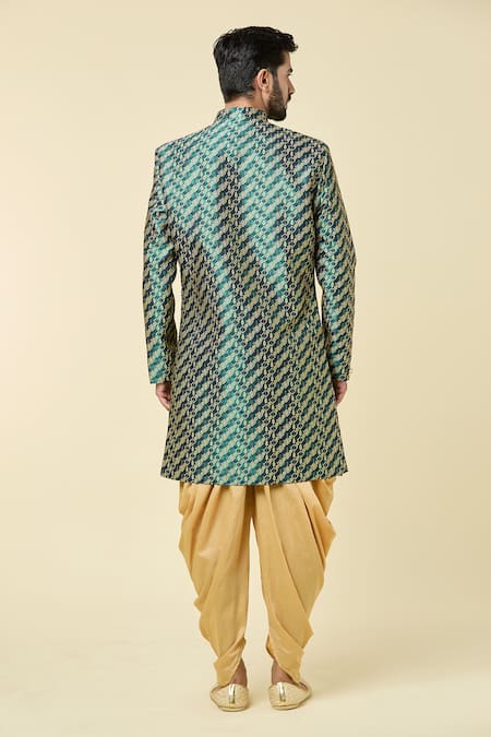 Arihant Rai Sinha Woven Floral Butti Sherwani With Peshawari Pant 