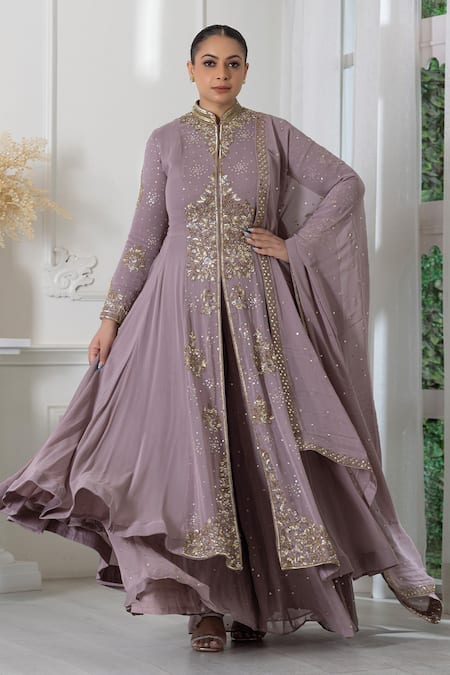 RAJ ARORA Embroidered Anarkali Sharara Set 