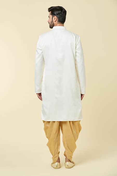 Shop Arihant Rai Sinha Cream Cotton, Silk Plain Kurta And Dhoti Pant Set at Aza Fashions Shop_Arihant Rai Sinha_Cream Cotton, Silk Plain Kurta And Dhoti Pant Set _at_Aza_Fashions