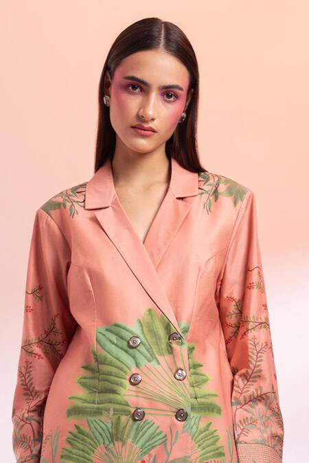 Buy_Gazab by Miku Kumar_Pink , , La Touquet Paris Jacket With Pant _Online_at_Aza_Fashions