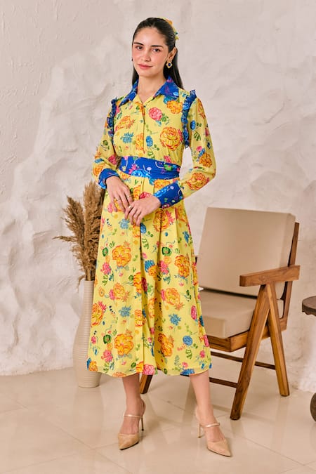 House of Zeniaa Floral Print Midi Dress 