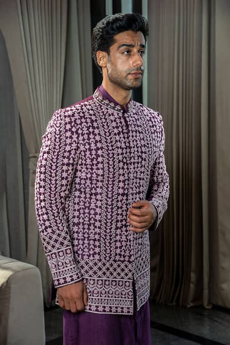 Soniya G Dori Embroidered Jodhpuri Jacket & Kurta Set 