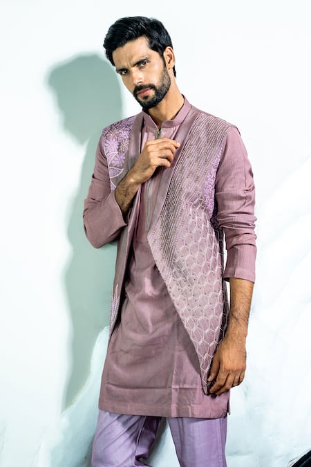 Soniya G Floral Embroidered Bundi & Kurta Set 