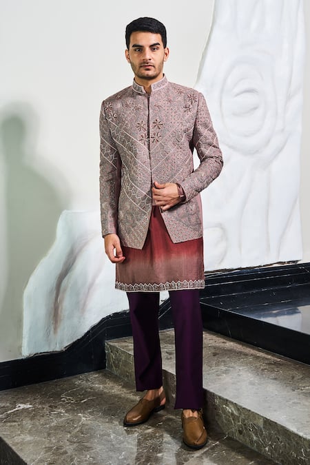 Soniya G Embroidered Bandhgala & Ombre Kurta Set 