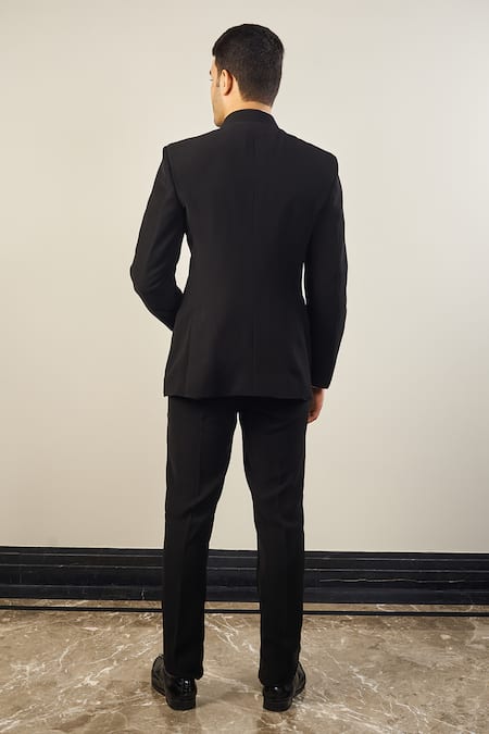 Soniya G Black Cutdana Embroidered Jodhpuri Jacket Set 