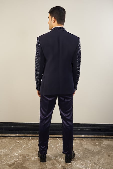 Soniya G Sequin & Bead Flora Embroidered Tuxedo Set 