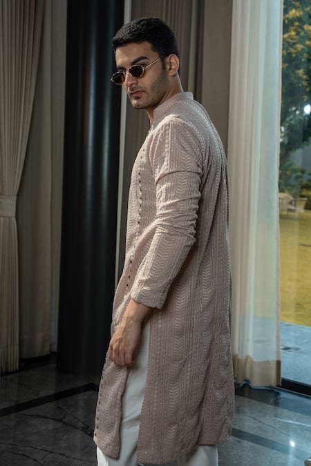 Buy Soniya G Pink Georgette, Cotton Embroidery Laser Cut Leather Vine Kurta With Pant Online at Aza Fashions Buy_Soniya G_Pink Georgette, Cotton Embroidery Laser Cut Leather Vine Kurta With Pant _Online_at_Aza_Fashions