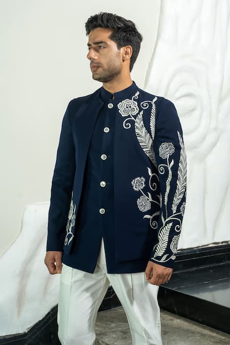 Soniya G Acanthus Bloom Embroidered Jodhpuri Set 