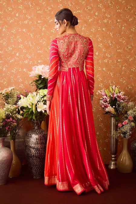 Shyam Narayan Prasad Zardozi Hand Embroidered Anarkali Pant Set 