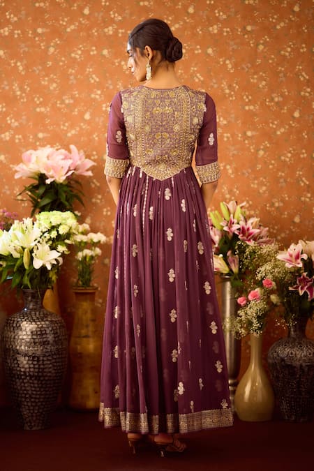 Shyam Narayan Prasad Zardozi Embroidered Anarkali Pant Set 