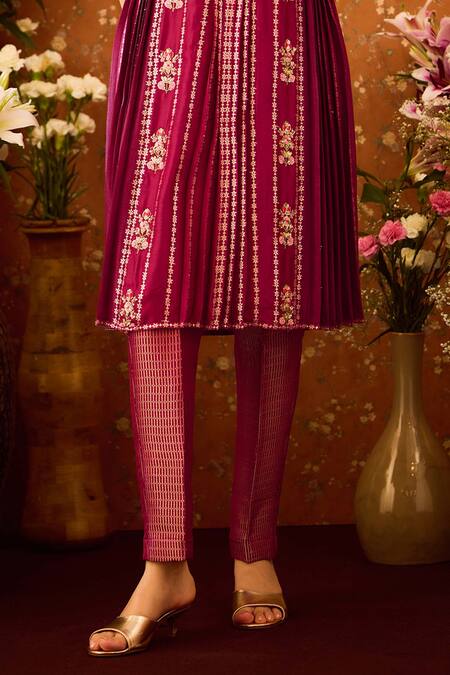 Buy Shyam Narayan Prasad Purple Organza, Viscose, Embroidery, Zari Zardozi Kurta Pant Set Online at Aza Fashions Buy_Shyam Narayan Prasad_Purple Organza, Viscose, Embroidery, Zari Zardozi Kurta Pant Set _Online_at_Aza_Fashions