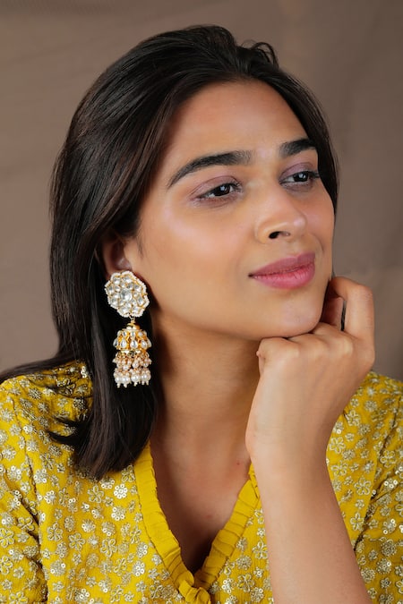 Shop Riana Jewellery White Diamonds, Pearls Florin Bridal Necklace Set at Aza Fashions Shop_Riana Jewellery_White Diamonds, Pearls Florin Bridal Necklace Set _at_Aza_Fashions