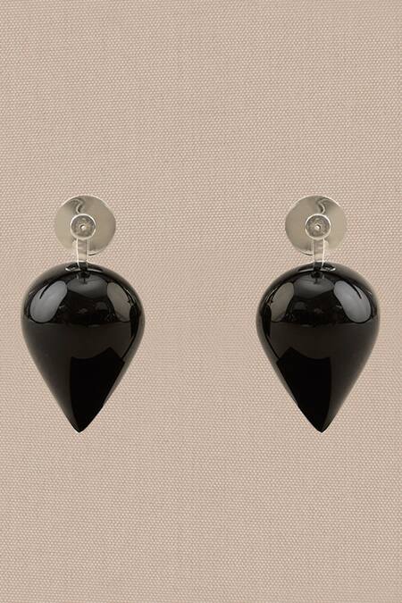 Buy_Ampm_Black Yarra Mini Drop Earrings _Online_at_Aza_Fashions
