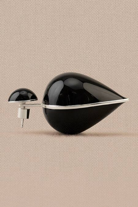 Shop_Ampm_Black Yarra Mini Drop Earrings _Online_at_Aza_Fashions