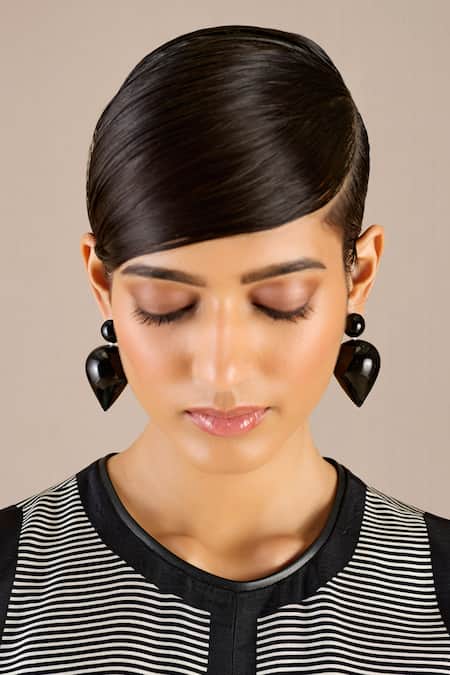 Ampm Black Yarra Drop Earrings Online at Aza Fashions Ampm_Black Yarra Drop Earrings _Online_at_Aza_Fashions