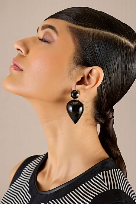 Buy Ampm Black Yarra Drop Earrings Online at Aza Fashions Buy_Ampm_Black Yarra Drop Earrings _Online_at_Aza_Fashions