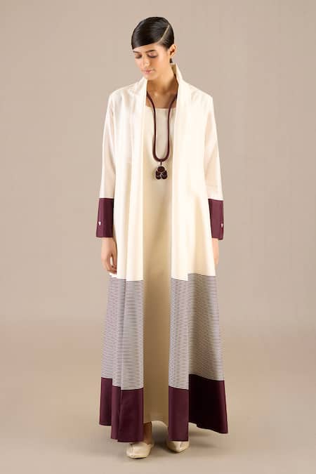 Shop_Ampm_Burgundy Nadira Leather Strap Pendant Necklace _Online_at_Aza_Fashions