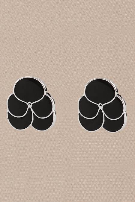 Buy Ampm Black Ismat Enameled Earrings Online at Aza Fashions Buy_Ampm_Black Ismat Enameled Earrings _Online_at_Aza_Fashions