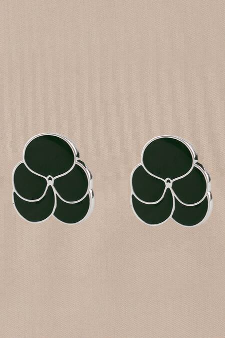 Buy Ampm Green Ismat Enameled Stud Earrings Online at Aza Fashions Buy_Ampm_Green Ismat Enameled Stud Earrings _Online_at_Aza_Fashions