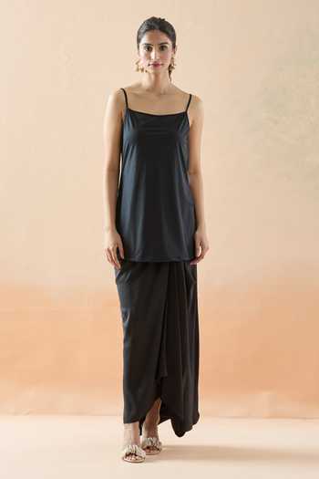 Namrata Joshipura_Black Pearls Collared Metallic Embellished Shirt_at_Aza_Fashions