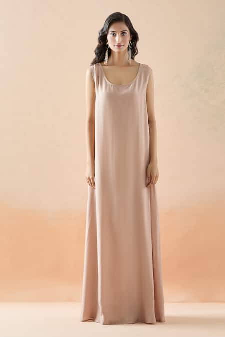 Buy_Pankaj & Nidhi_Multi Color Chiffon Embroidery Collared Ornament Floral Print Dress 