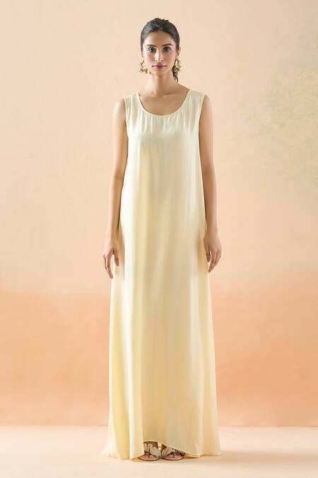 Pankaj & Nidhi Multi Color Embroidery Collared Floral Print Tiered Dress at Aza Fashions Pankaj & Nidhi_Multi Color Embroidery Collared Floral Print Tiered Dress _at_Aza_Fashions