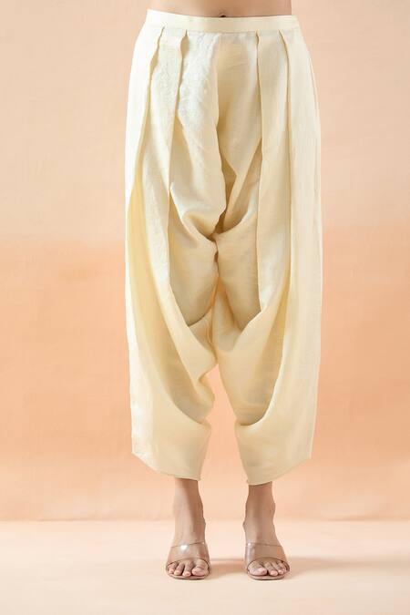 Debyani + CO Red Organza, Silk Embroidery Round Neck Floral Anarkali And Dhoti Pant Set at Aza Fashions Debyani + CO_Red Organza, Silk Embroidery Round Neck Floral Anarkali And Dhoti Pant Set _at_Aza_Fashions