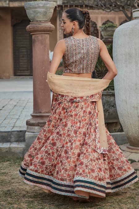 Bohame Aisha Floral Print Lehenga Set 