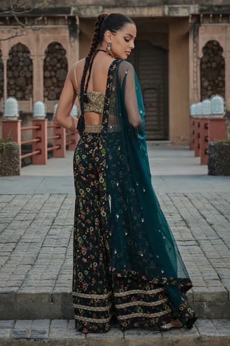 Bohame Rehema Floral Printed Sharara Bustier Set 