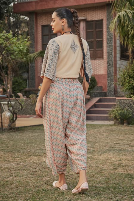 Bohame Gayle Embroidered Jacket Tulip Pant Set 