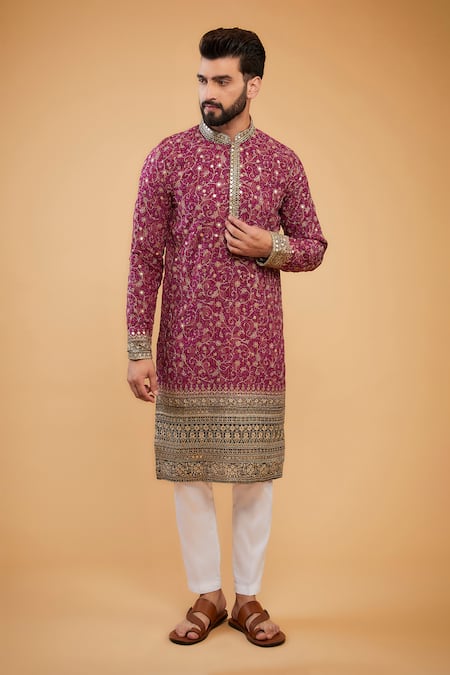 Kasbah Chikankari Zari Embroidered Kurta 
