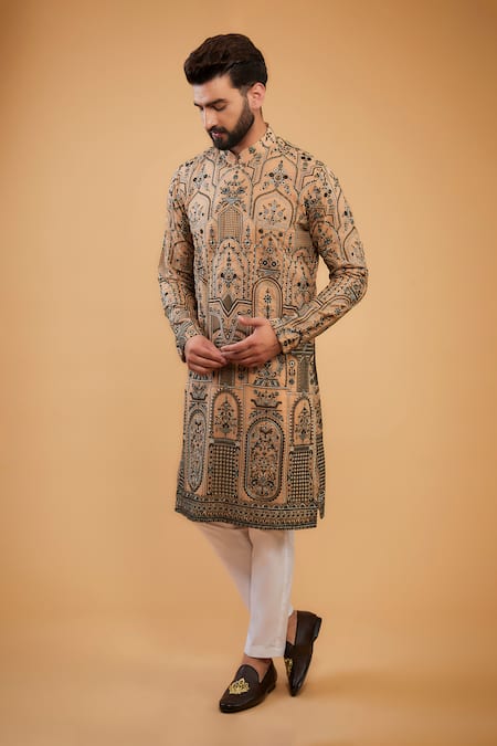 Kasbah Traditional Chikankari Embroidered Kurta 