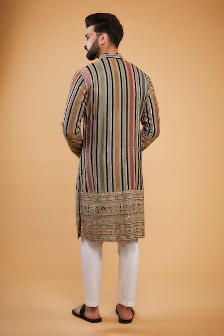 Shop Kasbah Multi Color Georgette Sequins, Zari Thread Work Chikankari Kurta at Aza Fashions Shop_Kasbah_Multi Color Georgette Sequins, Zari Thread Work Chikankari Kurta _at_Aza_Fashions